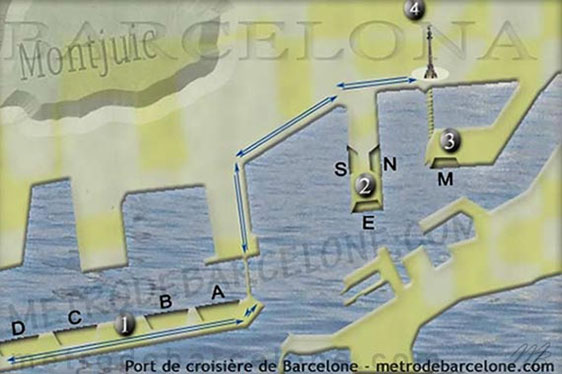 map Barcelona cruises port