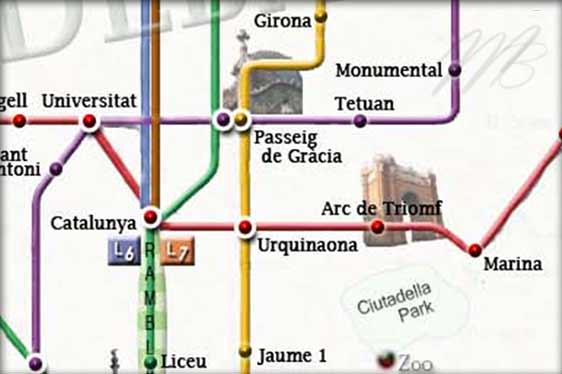 Barcelona metro map - Barcelona metro map pdf with tourist attractions